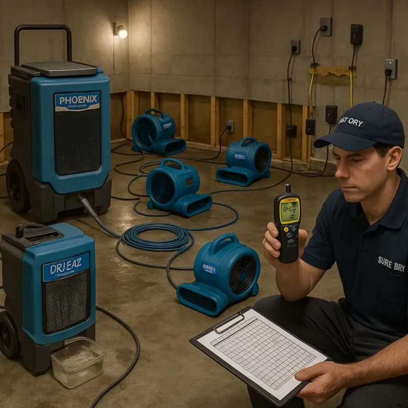 Structural Drying and Dehumidification process in Madison Center, CT